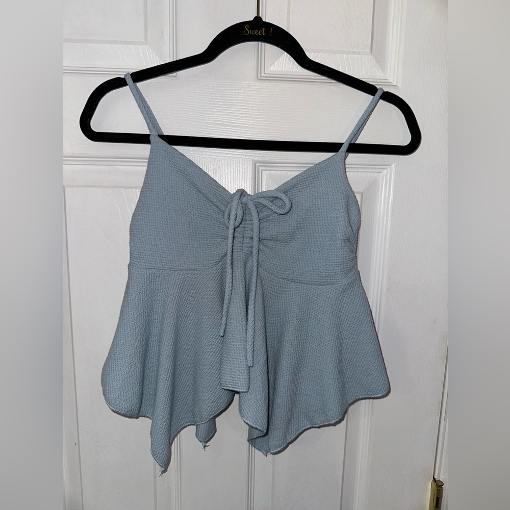 Gaze Light Blue Tie-Front Camisole XS
